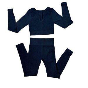 2 PIECE RIbbed Loungewear Workout Athleisure Set Size Small